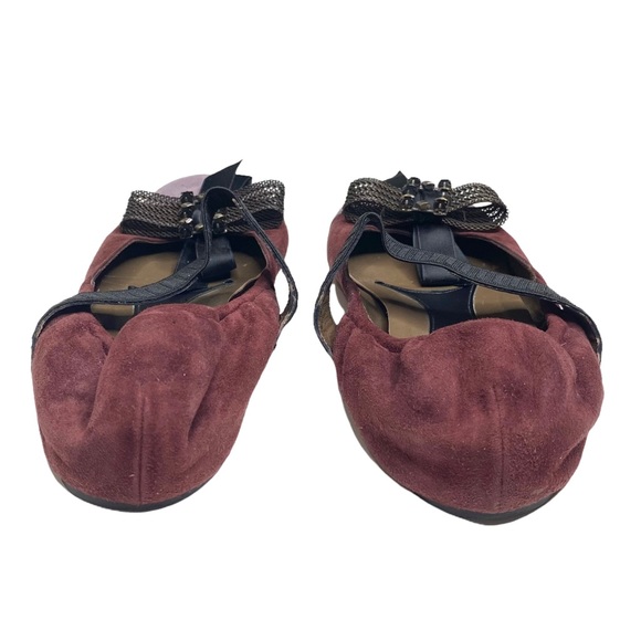 Marni ♔ Mary Jane Ballet Flats ♔ Lavender Suede + Black Crystal Embellishment ♔ - Picture 6 of 16